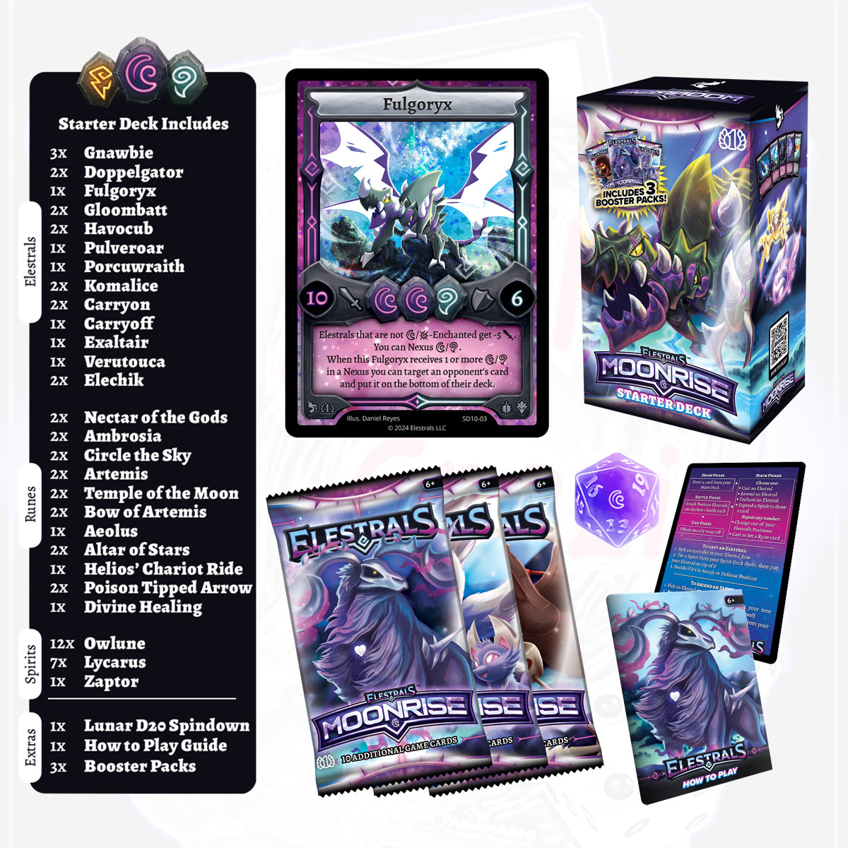 Elestrals Moonrise Starterdeck  Fulgoryx mit 3 Booster Packs (EN)